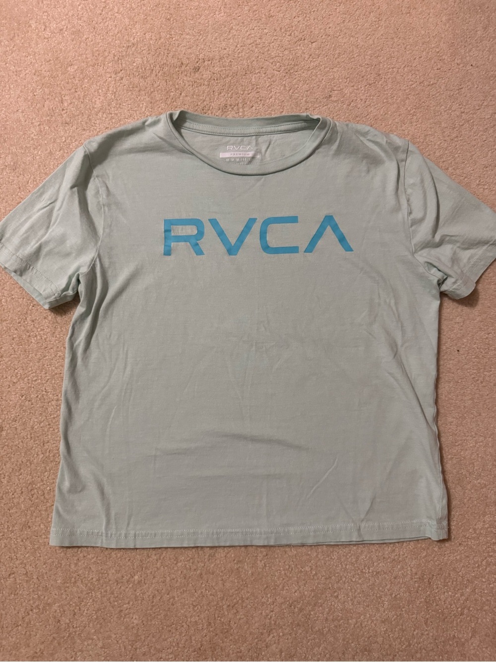 RVCA Mint Green Short Sleeve Tee with Teal Logo